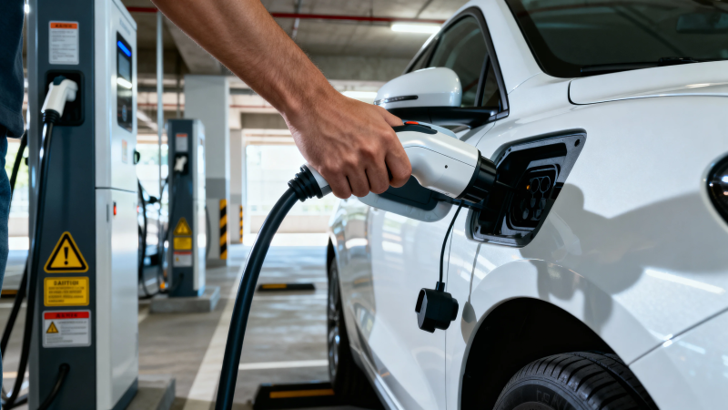 电动车充电中图片