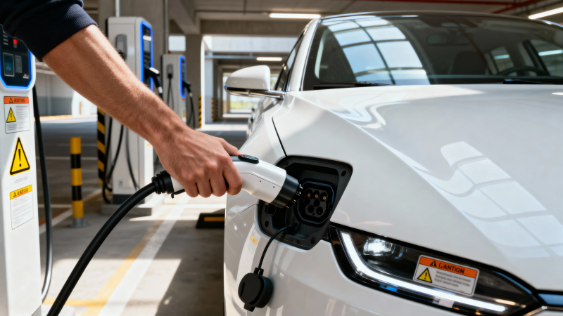 电动车充电中图片