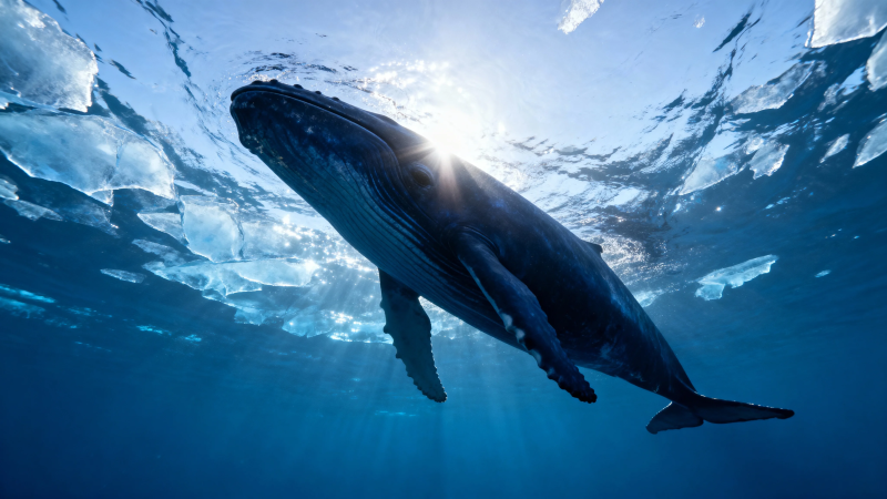 鲸跃冰海 光耀深蓝图片