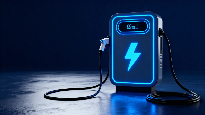 蓝光闪电充电桩 科技感十足图片