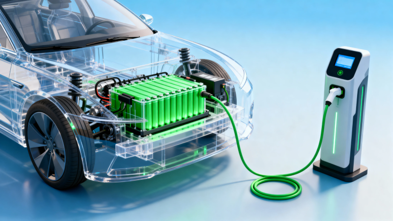 电动车充电中 透明车身显电池图片