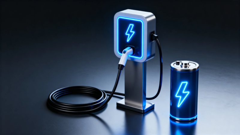 电动车充电中 蓝光闪烁图片