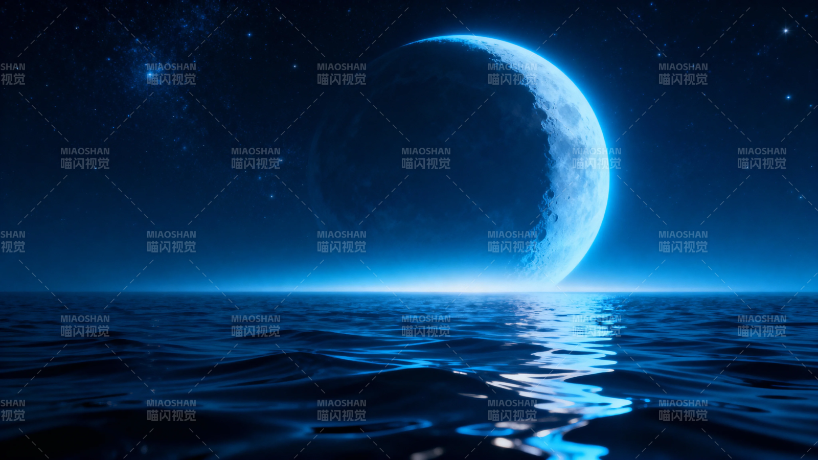 蓝月映海 星夜如梦图片