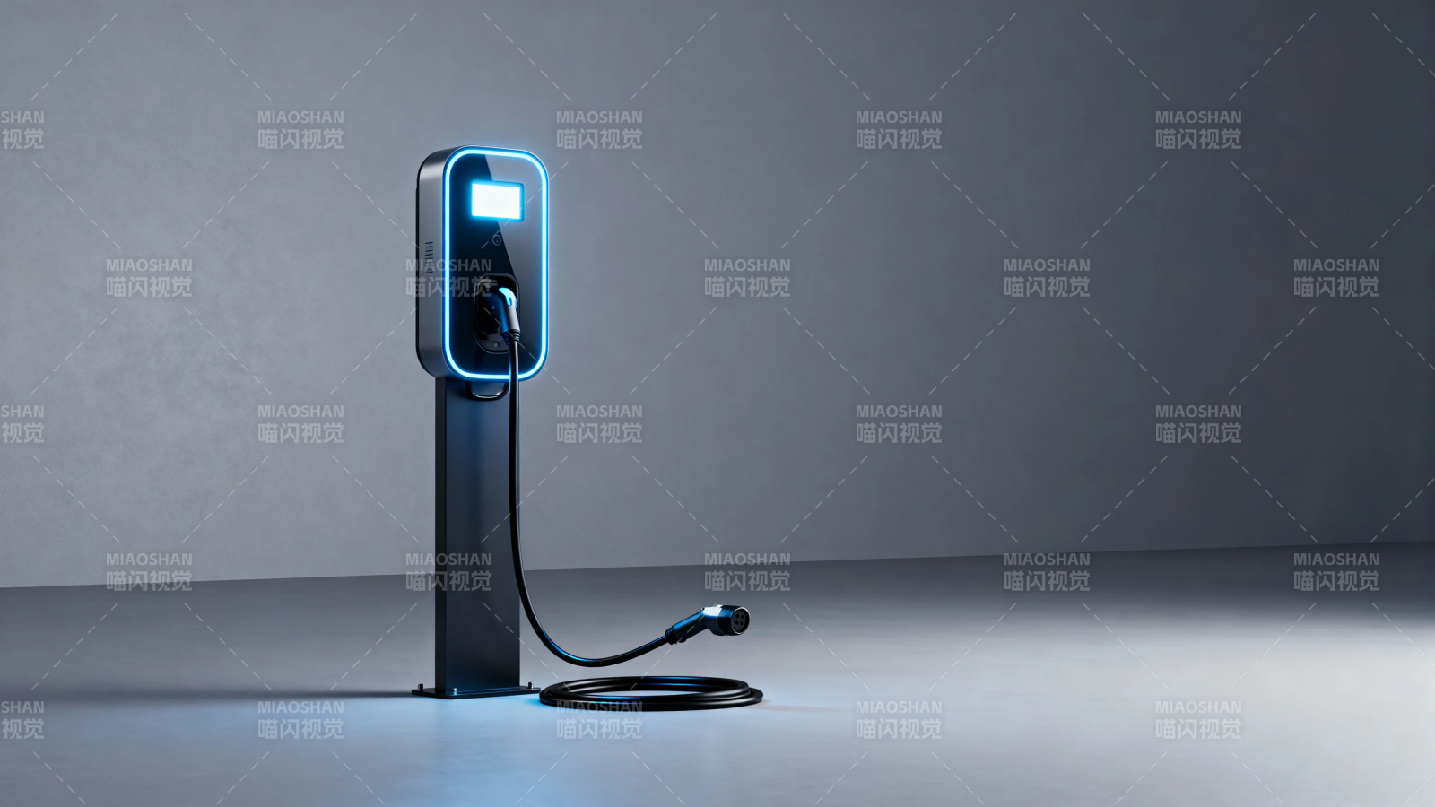 智能充电桩 蓝光科技感图片