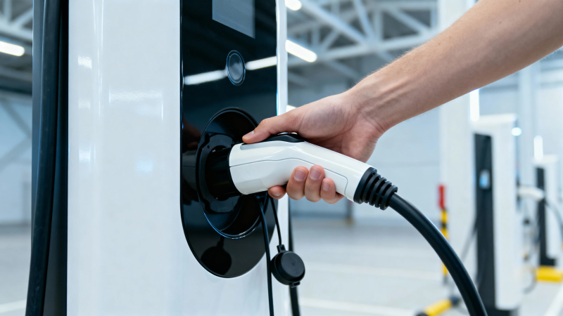 电动车充电中图片