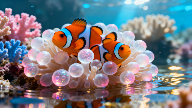 小丑鱼与海葵共舞图片