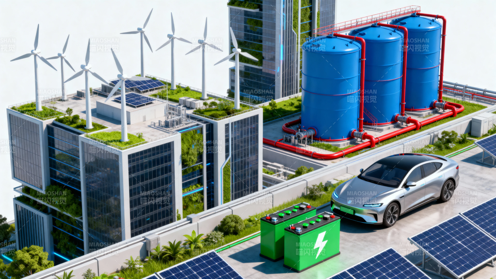 绿色能源城市未来图景图片