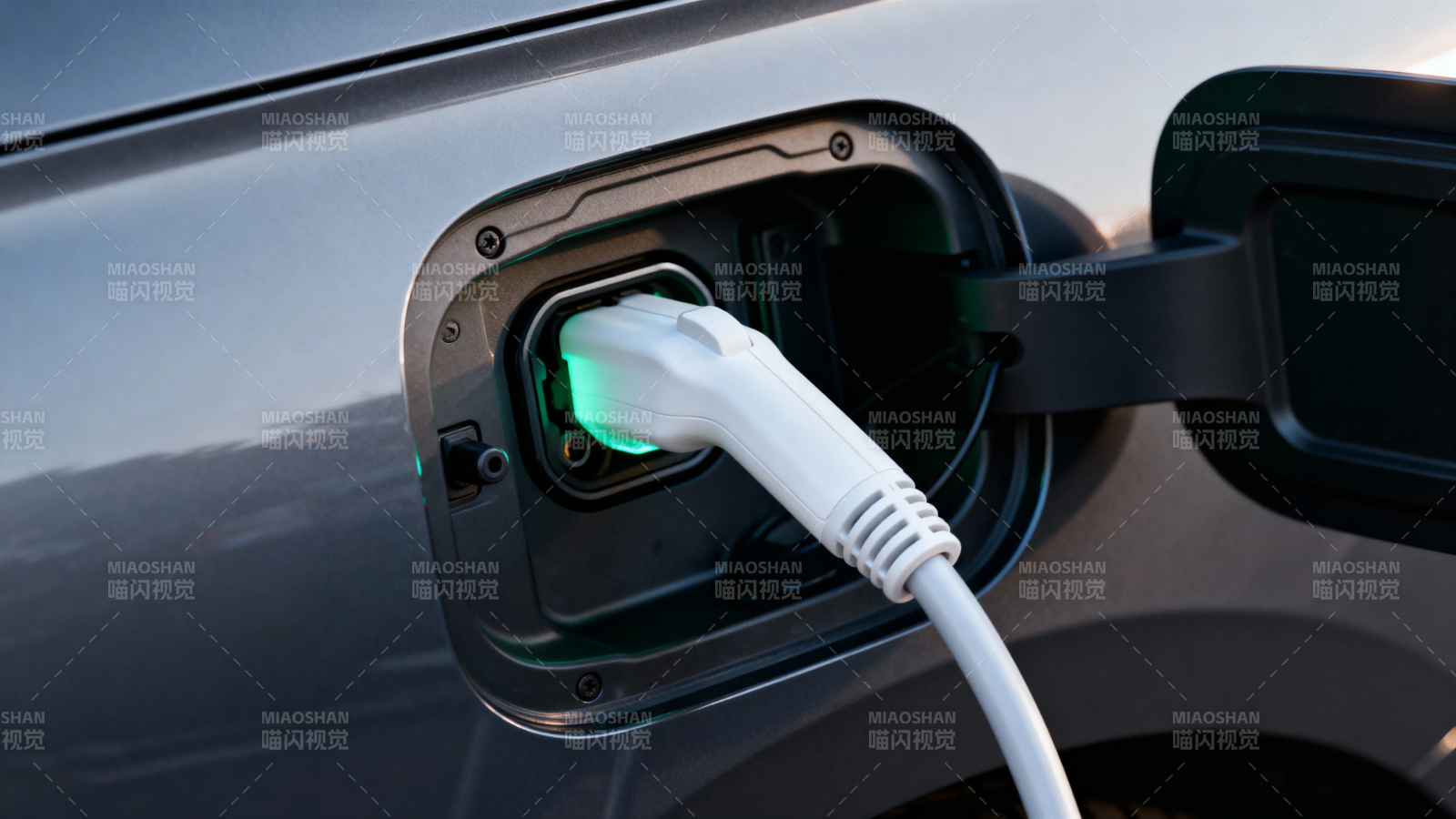 电动车充电中 绿光闪烁图片