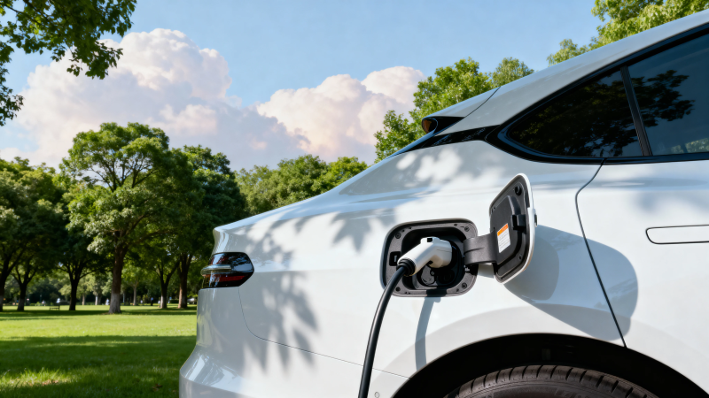 电动车公园充电中图片