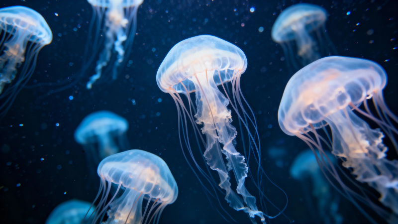 深海幽光 水母之舞图片