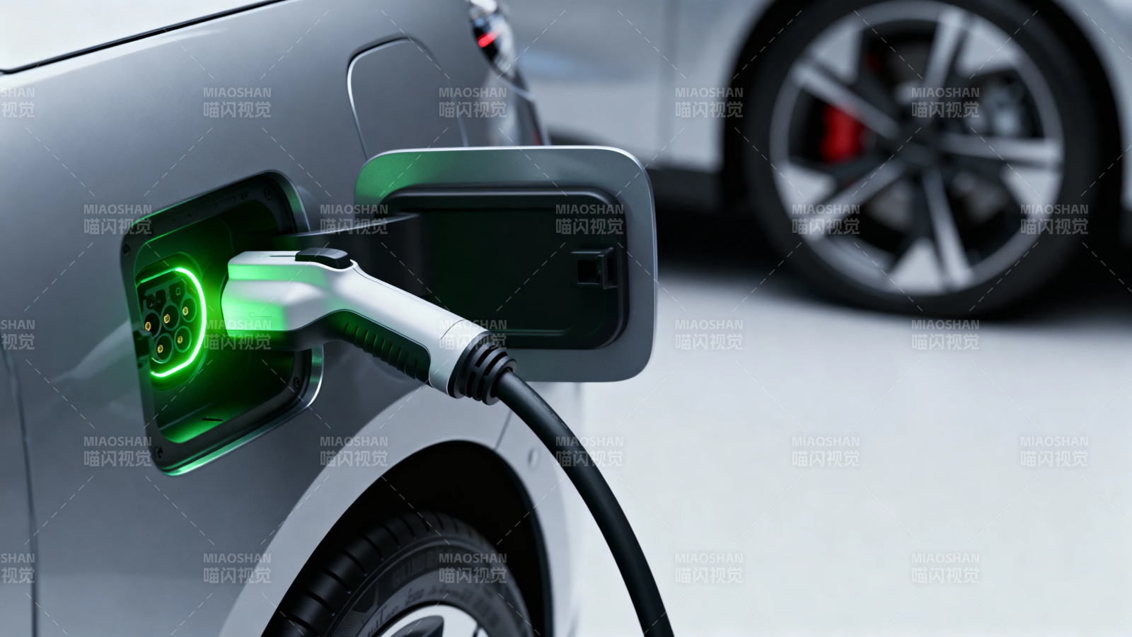 电动车充电中 绿光闪烁图片