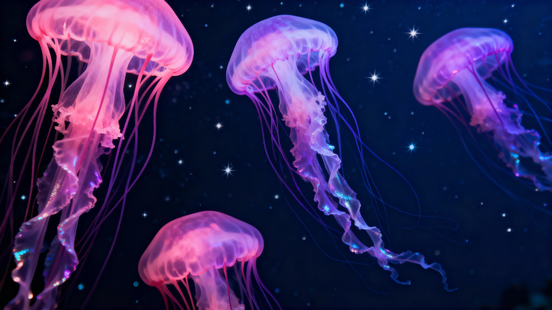 星空下的梦幻水母舞图片