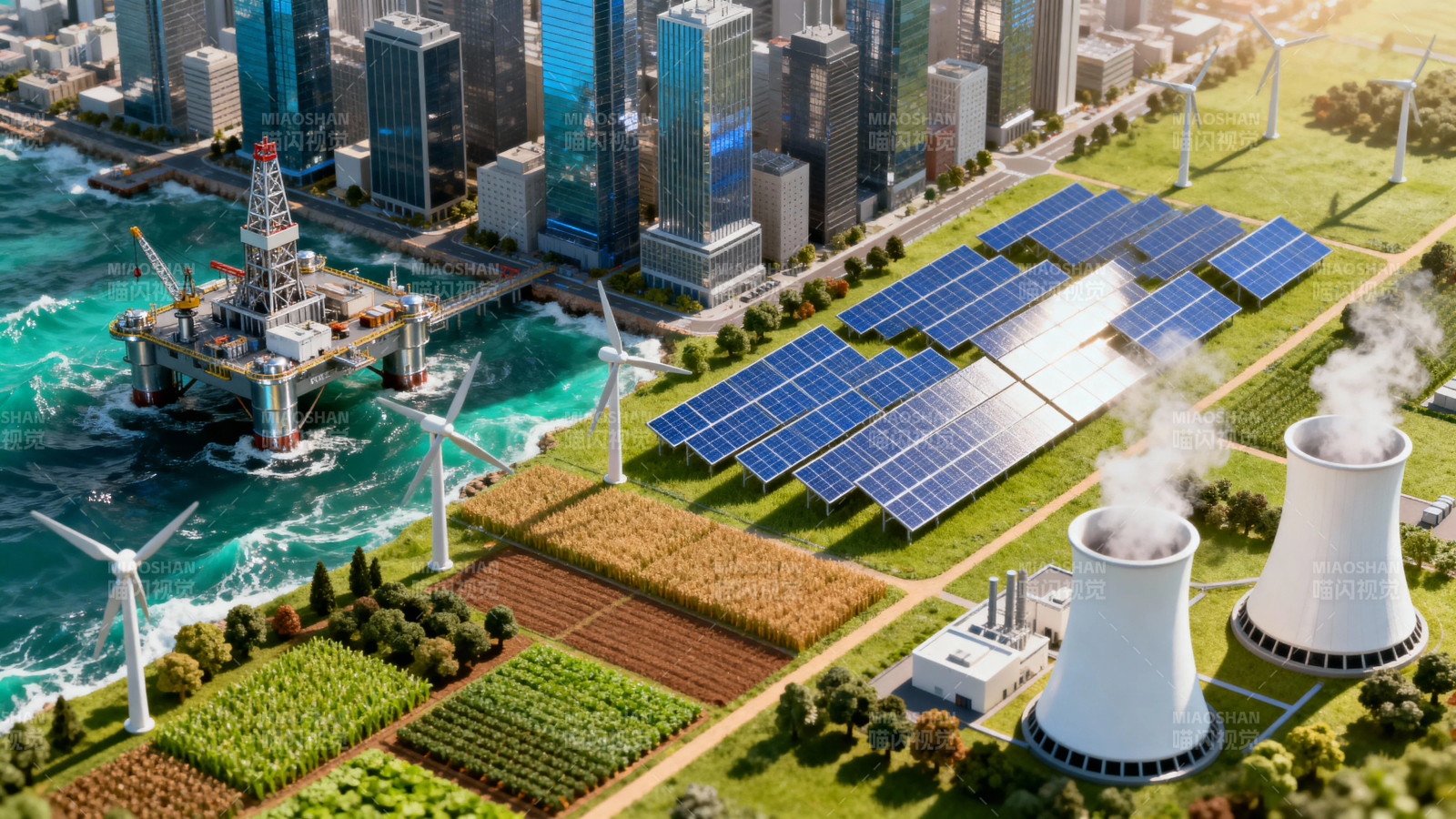 城市能源多元共生图景图片