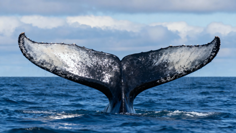 鲸尾拍浪 壮阔海天间图片