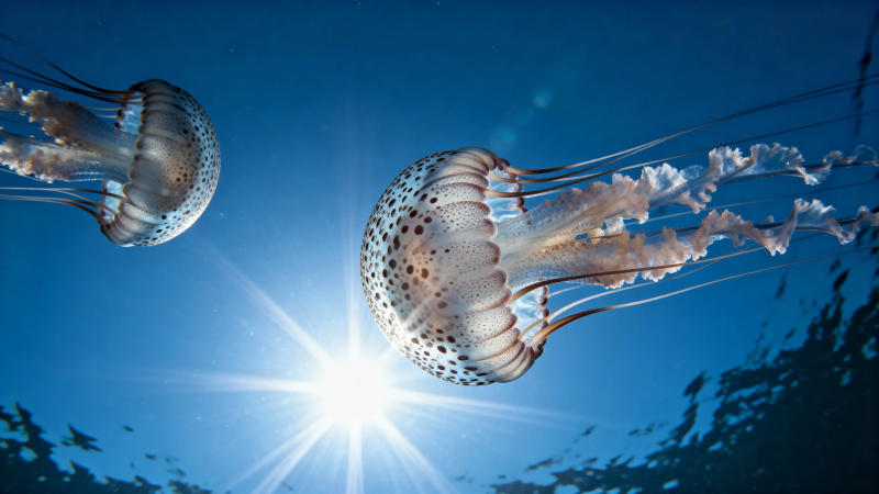 阳光下的水母之舞图片