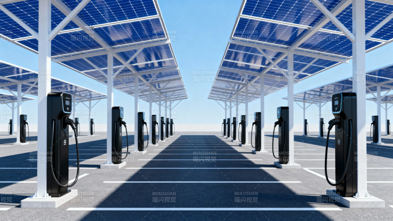 太阳能充电站全景图图片