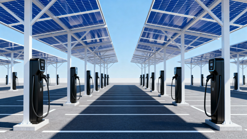 太阳能充电站全景图图片