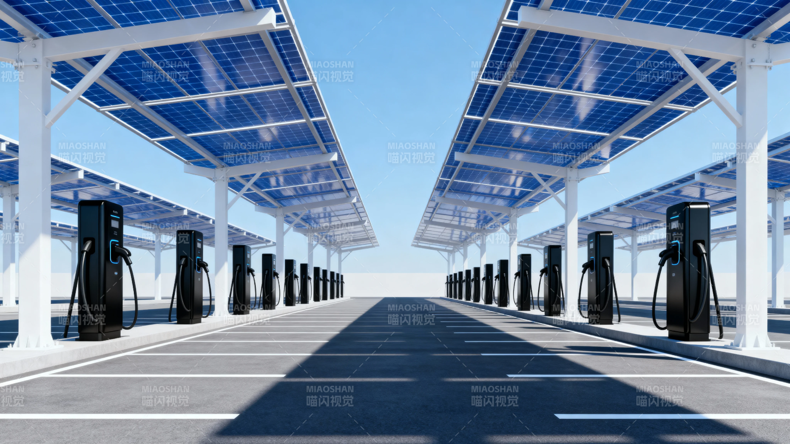 太阳能充电站全景图图片