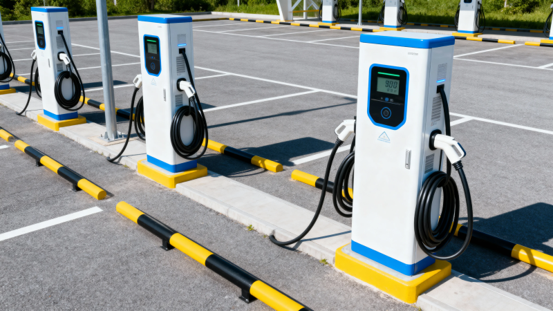 电动车充电站全景图图片