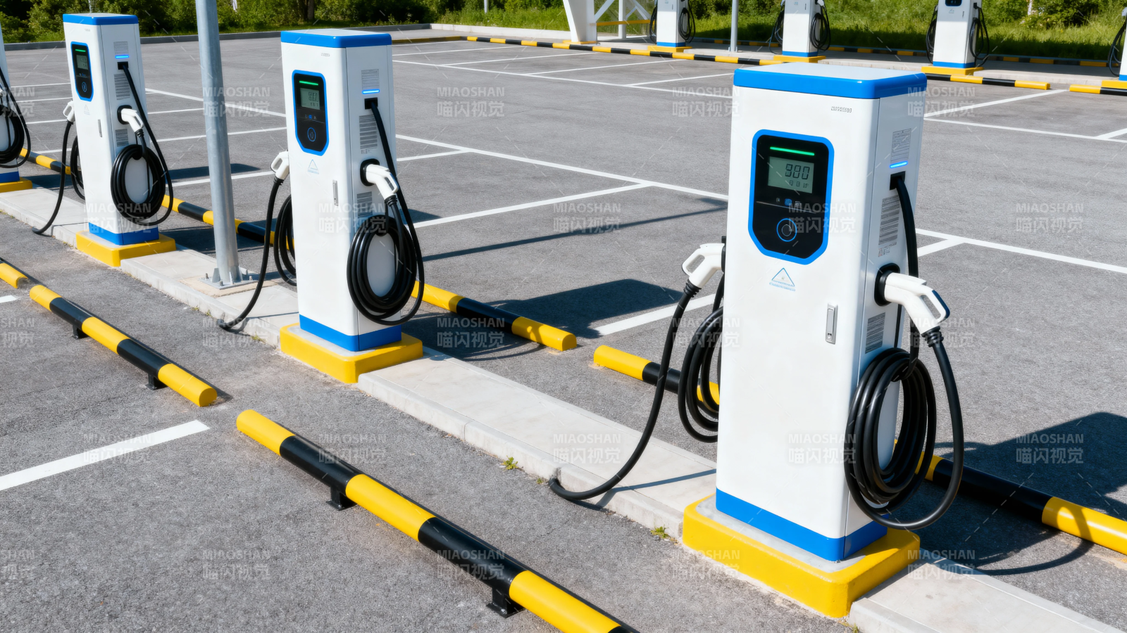 电动车充电站全景图图片