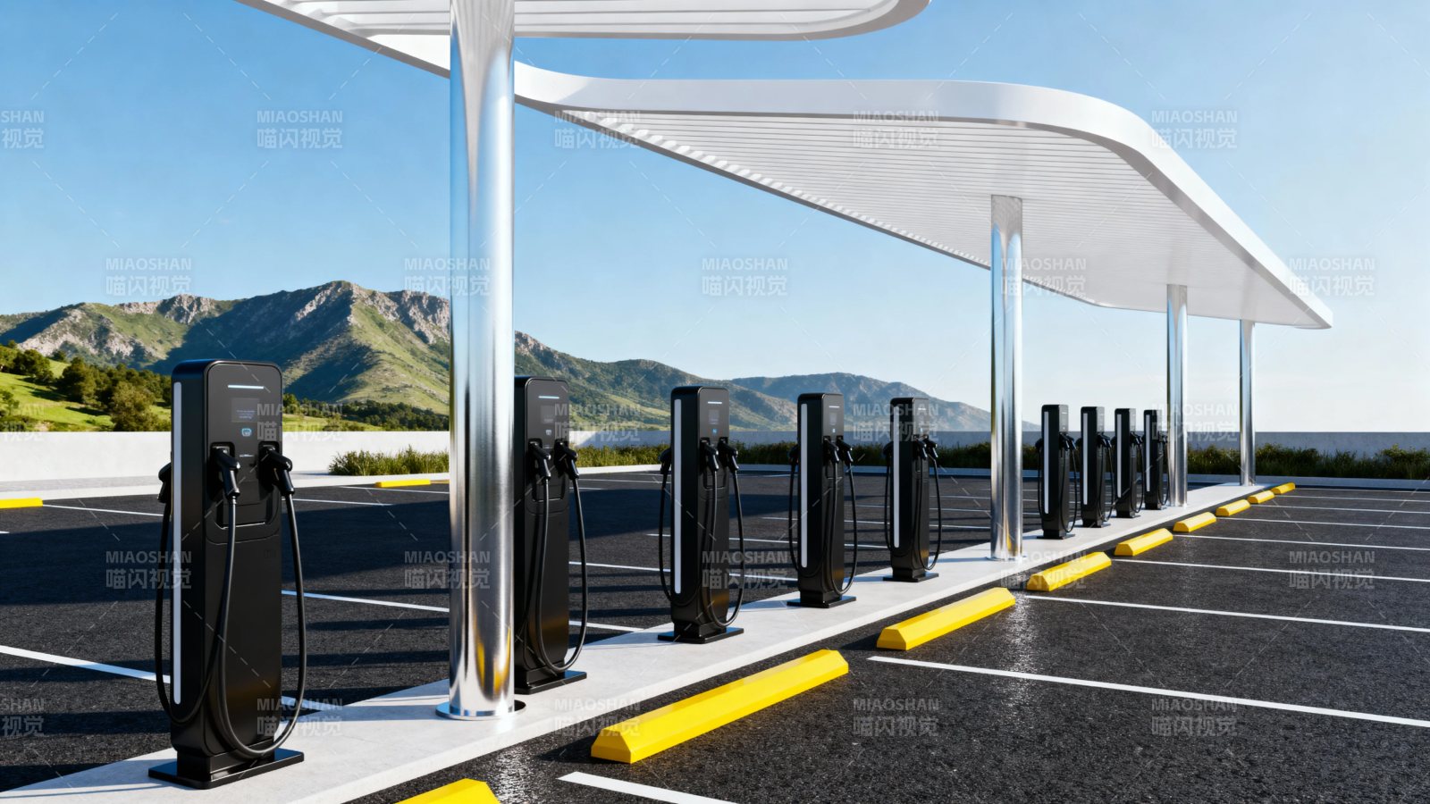 山景充电站 绿色出行新选择图片