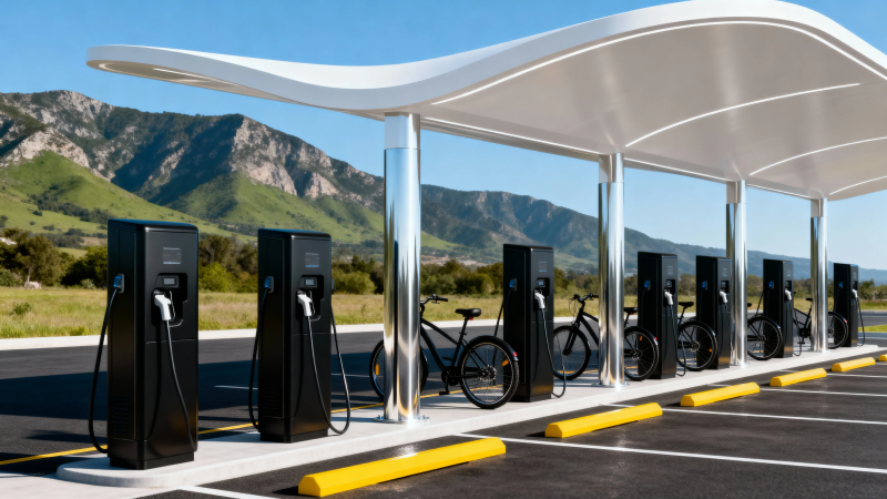 山景充电站 绿能新风景图片