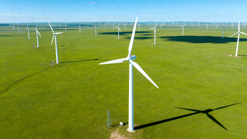 草原风电场 绿色能源新景观图片