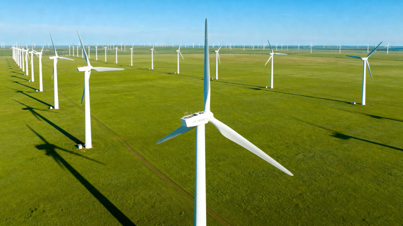 草原风电场 绿色能源之美图片