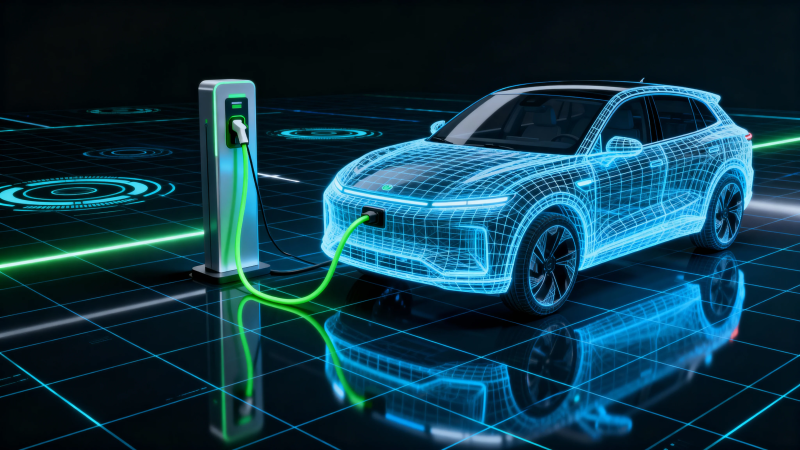 电动车充电 未来科技风图片