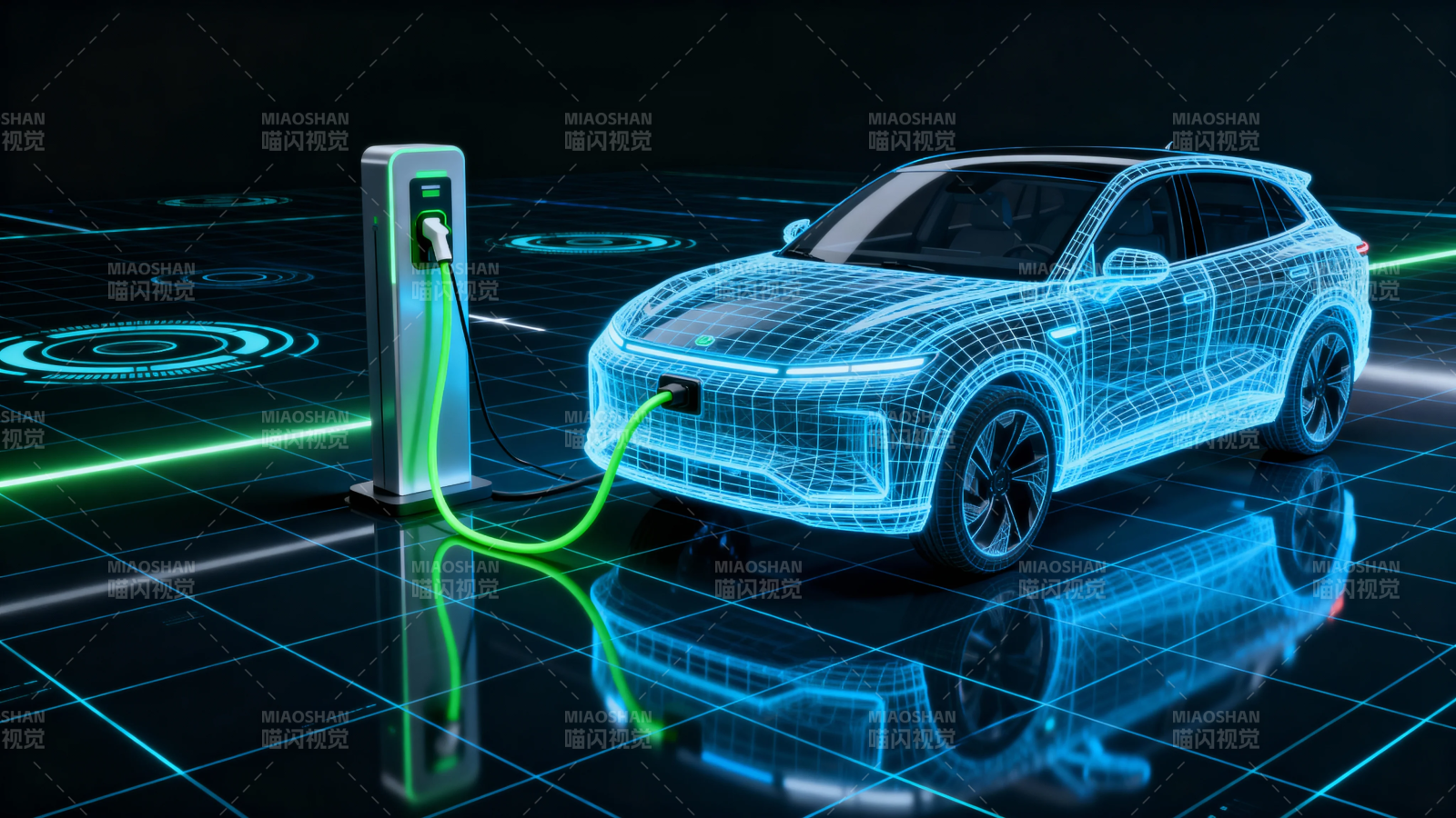 电动车充电 未来科技风图片