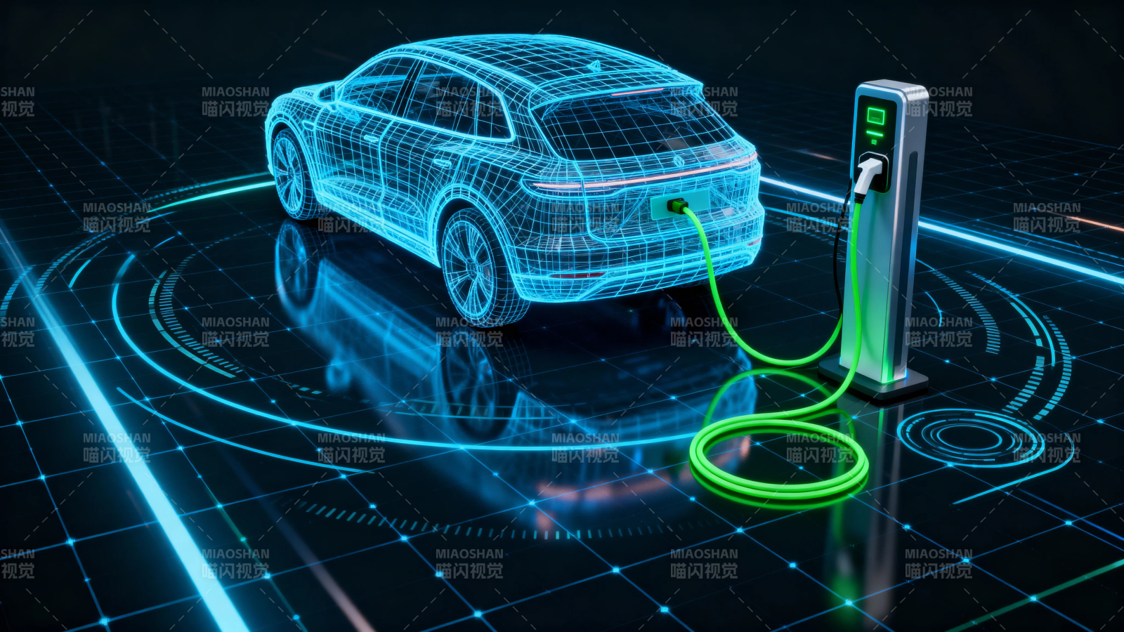 电动车充电未来科技图图片