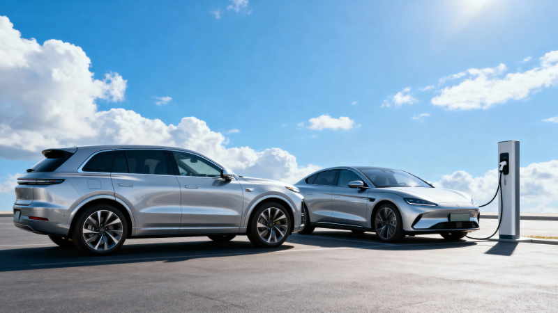 双车充电 蓝天相伴图片