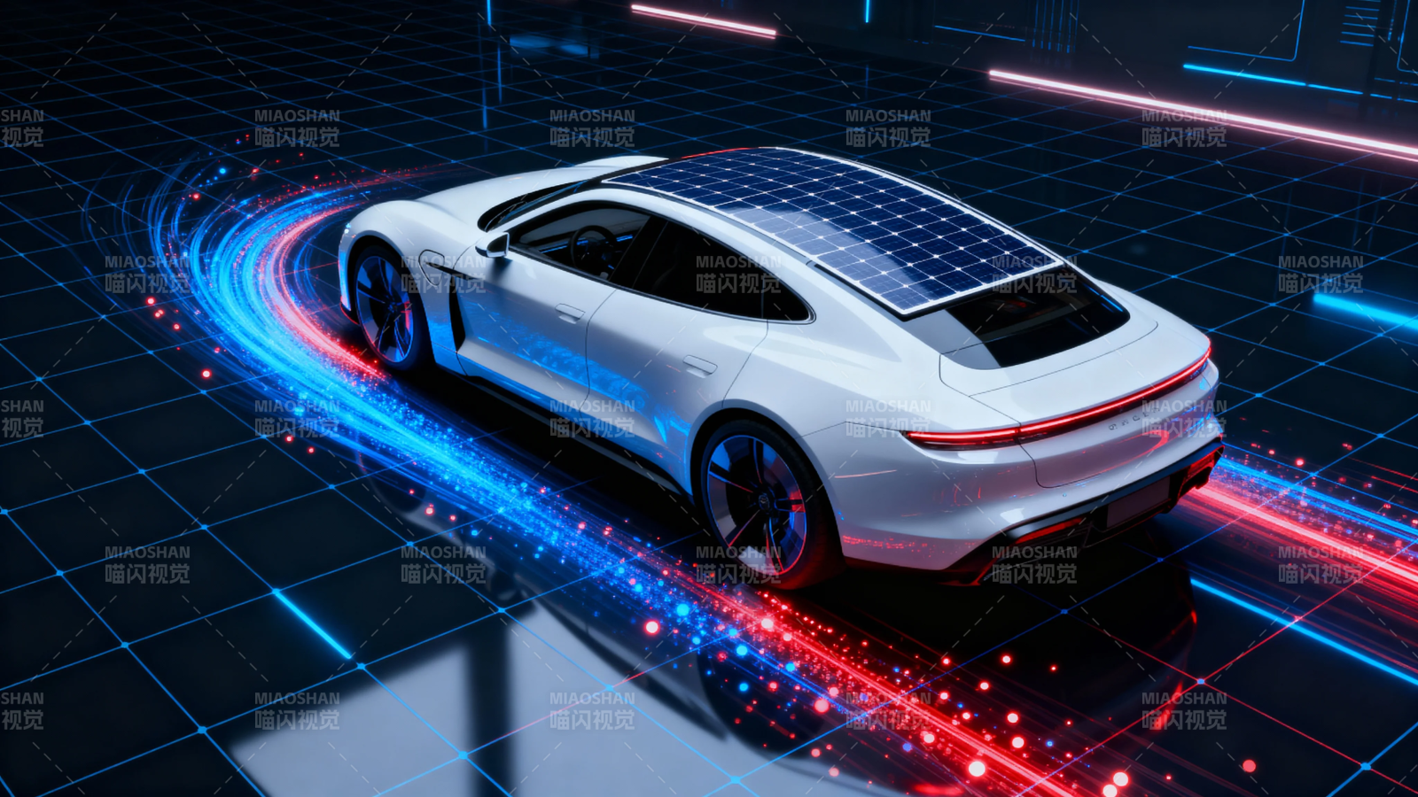 未来太阳能智能跑车疾驰图片