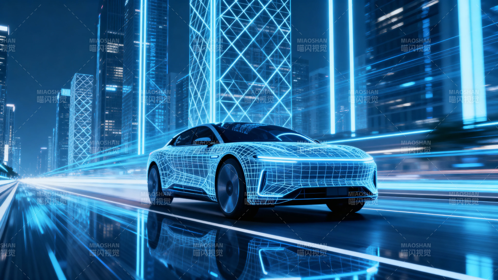 未来智驾 霓虹都市夜行图片