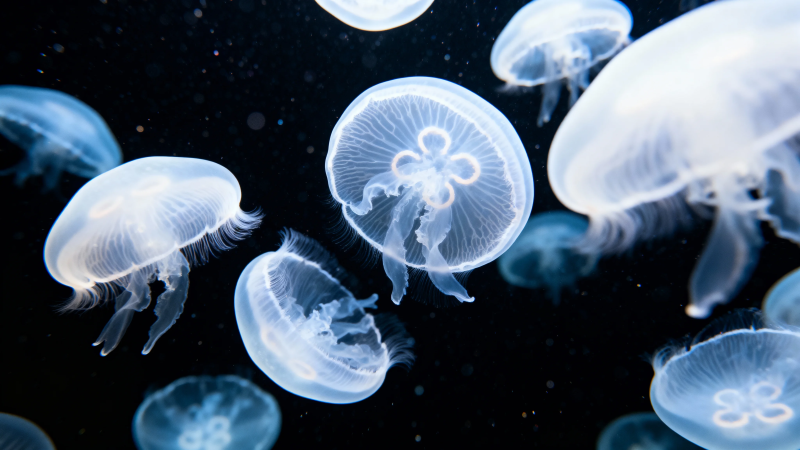 深海幽光 水母之舞图片