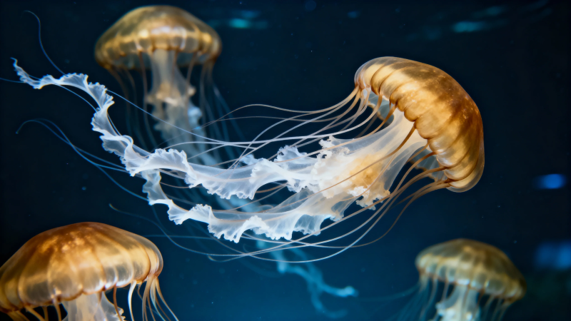 深海水母优雅游弋图片