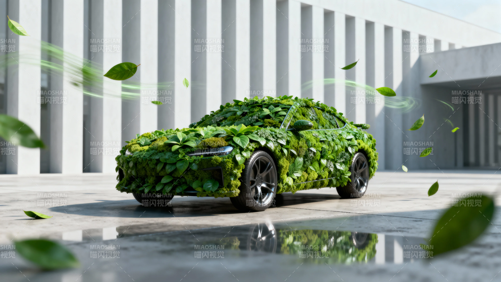 绿叶覆车 环保出行新象征图片