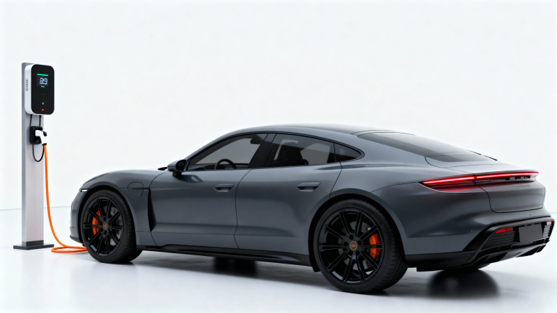 灰色保时捷充电中图片