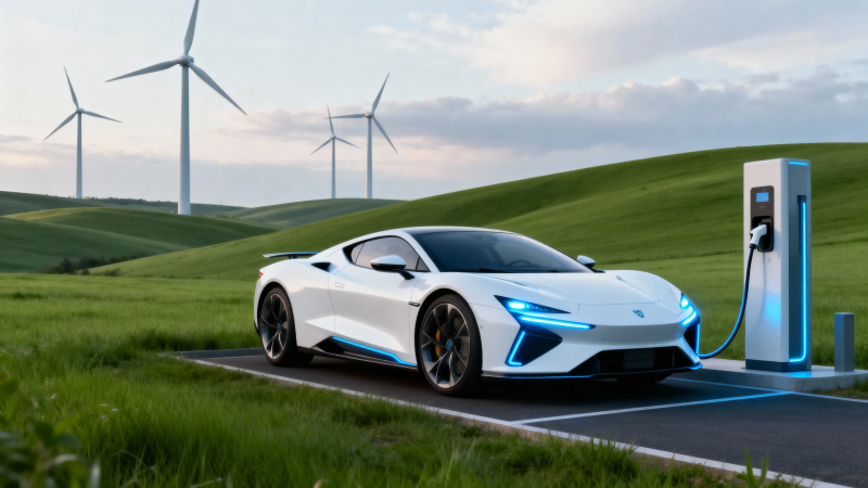 风电绿野 智电跑车充电中图片