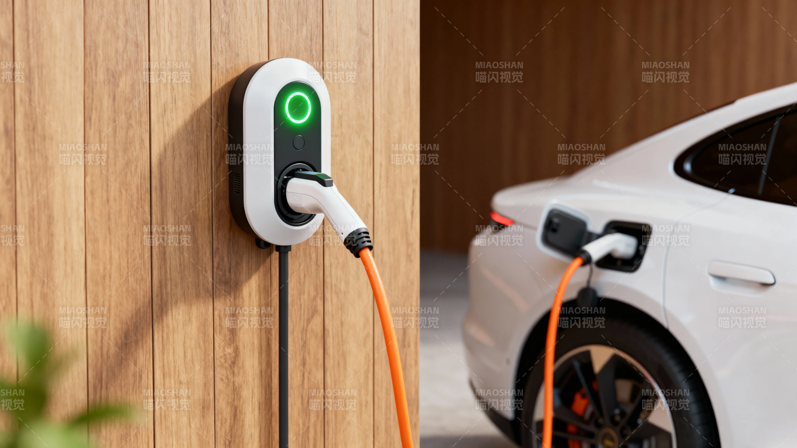 电动车充电中 绿灯亮图片