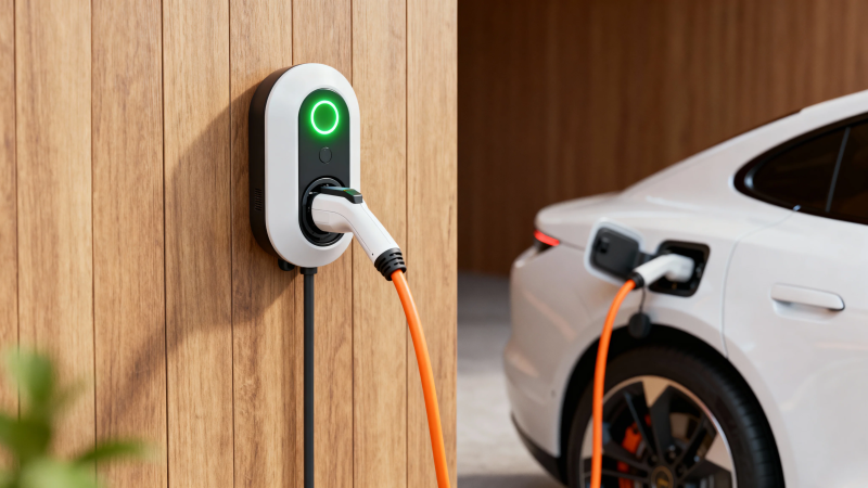 电动车充电中 绿灯亮图片