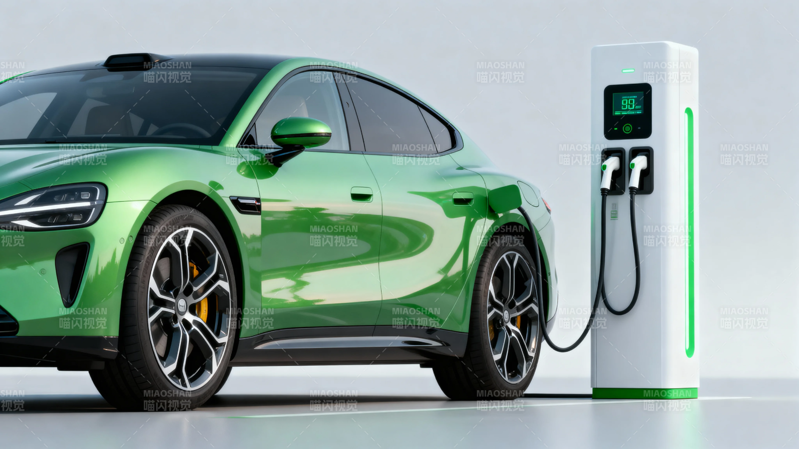 绿车充电中 科技感十足图片