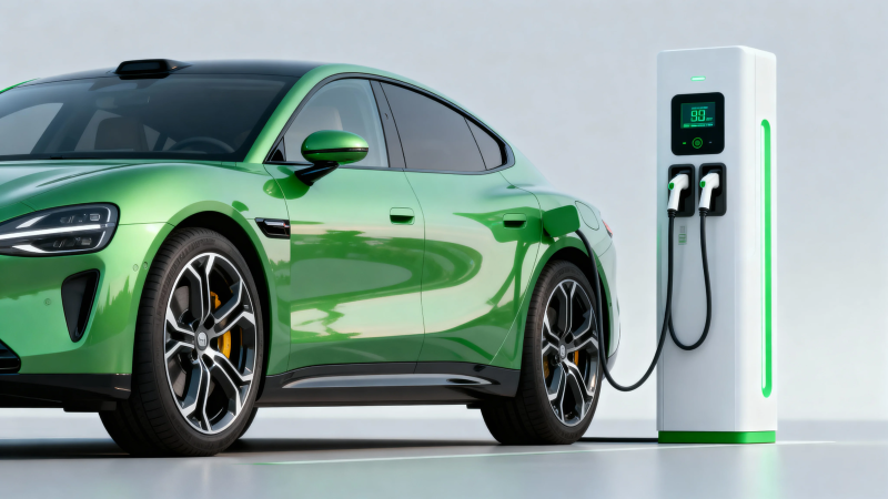 绿车充电中 科技感十足图片