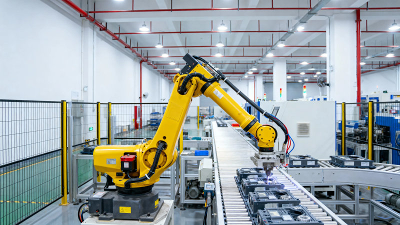 智能工厂机械臂作业中图片