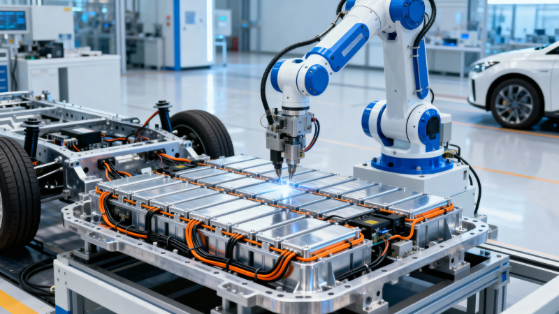 机器人装配电动车电池图片