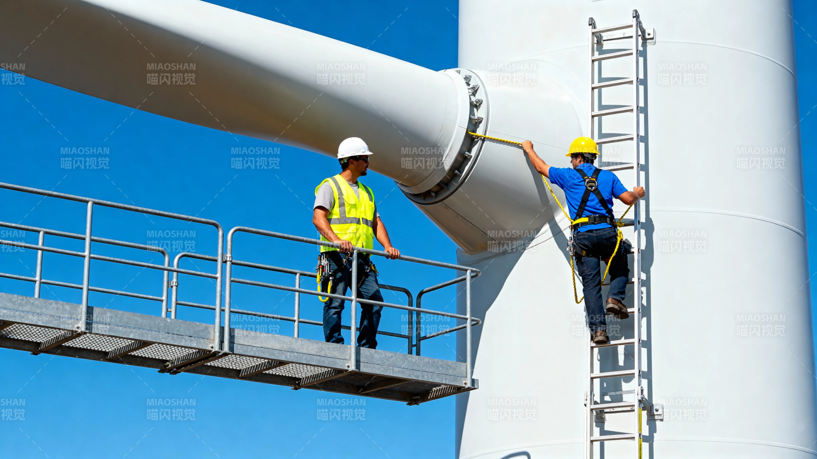 风电运维工高空作业图片