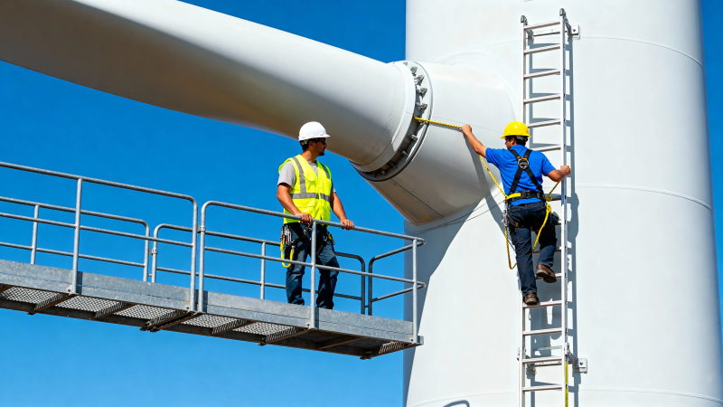 风电运维工高空作业图片
