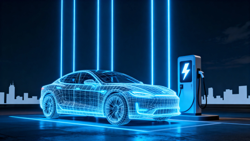 蓝光电车 未来充电场景图片