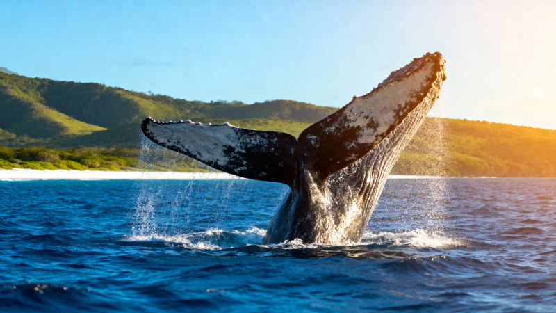 鲸尾跃海 山海共舞图片