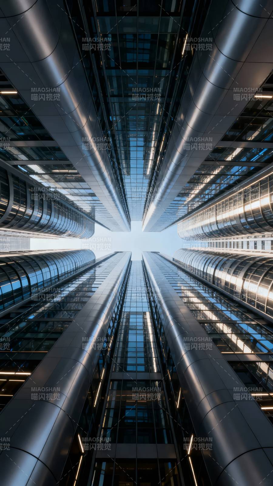 摩天楼群仰视未来感图片